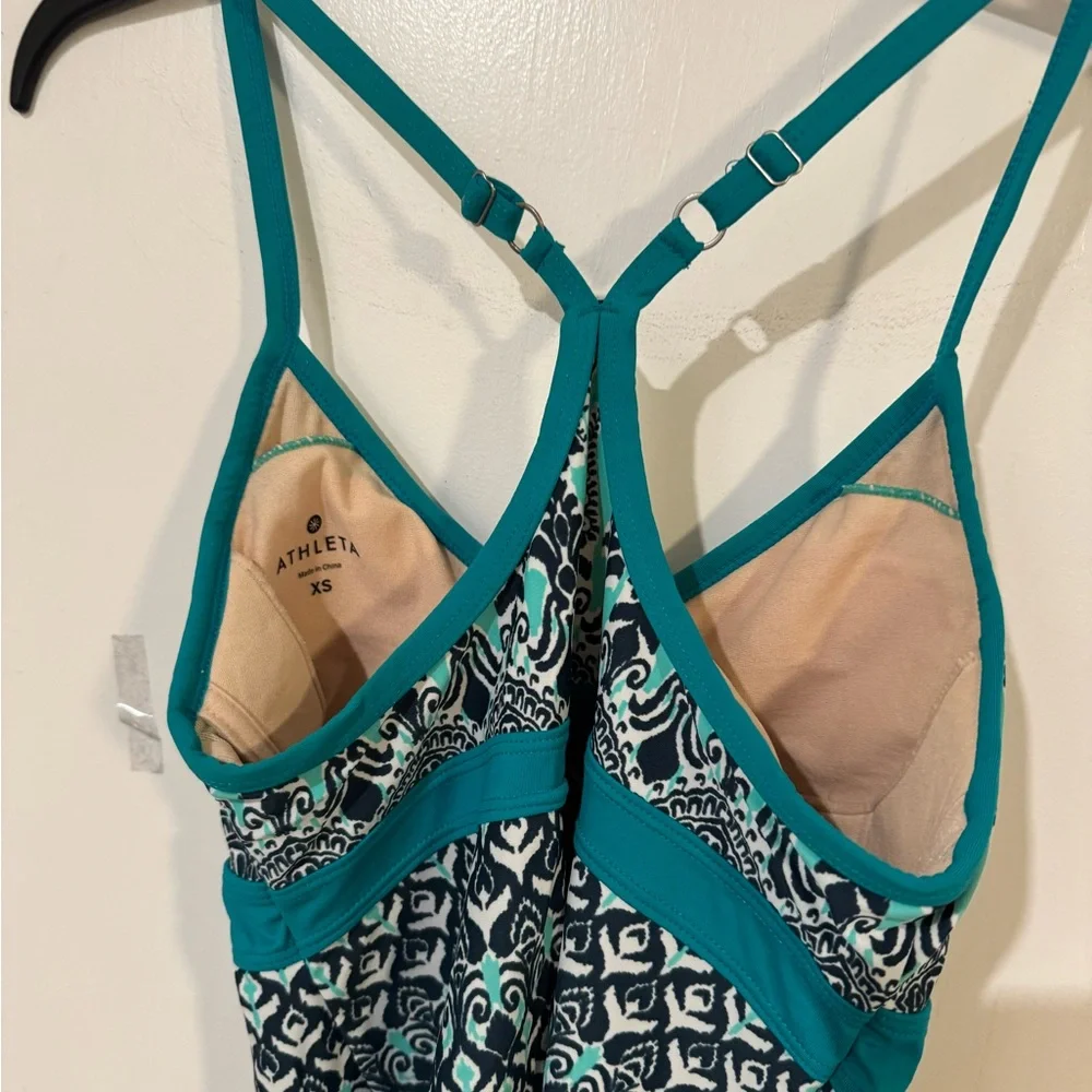 Athleta Shorebreak Swim Dress XS Teal Black Print - S - Picture 5 of 6